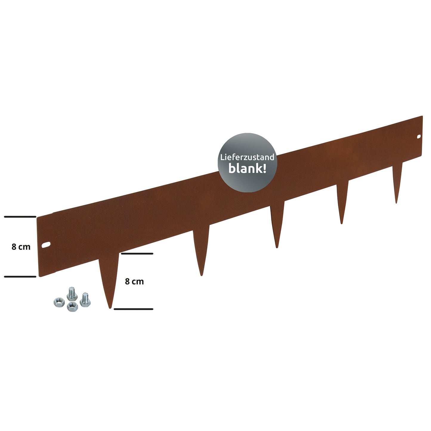 GartenAZ Rasenkante spina Metall corten 103x16 cm - ID: 67832884167030