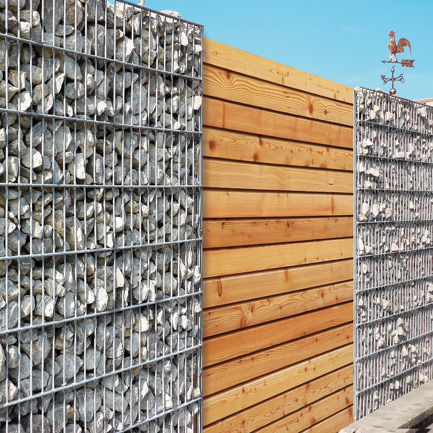 bellissa L-Profil für Gabione / Doppelstab; L 5 x B 5 x H 85 cm, inkl. 3 Klammern, 2 mm verz.