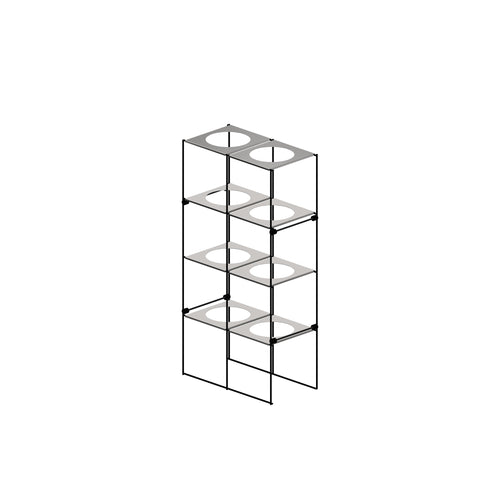 bellissa FILO Standregal Set 2x4 inkl. 8 Böden für Blumen/Pflanzen & Fußbälle