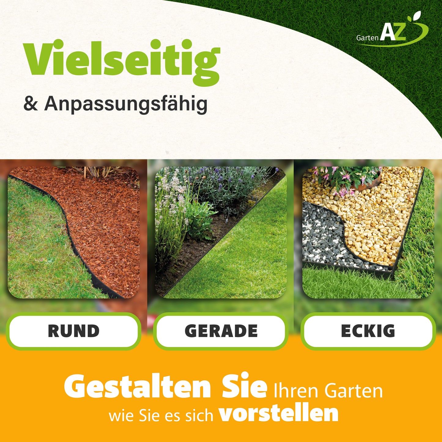 GartenAZ Metall Rasenkante, anthrazit 103x13 cm, Nutzlänge 100 cm