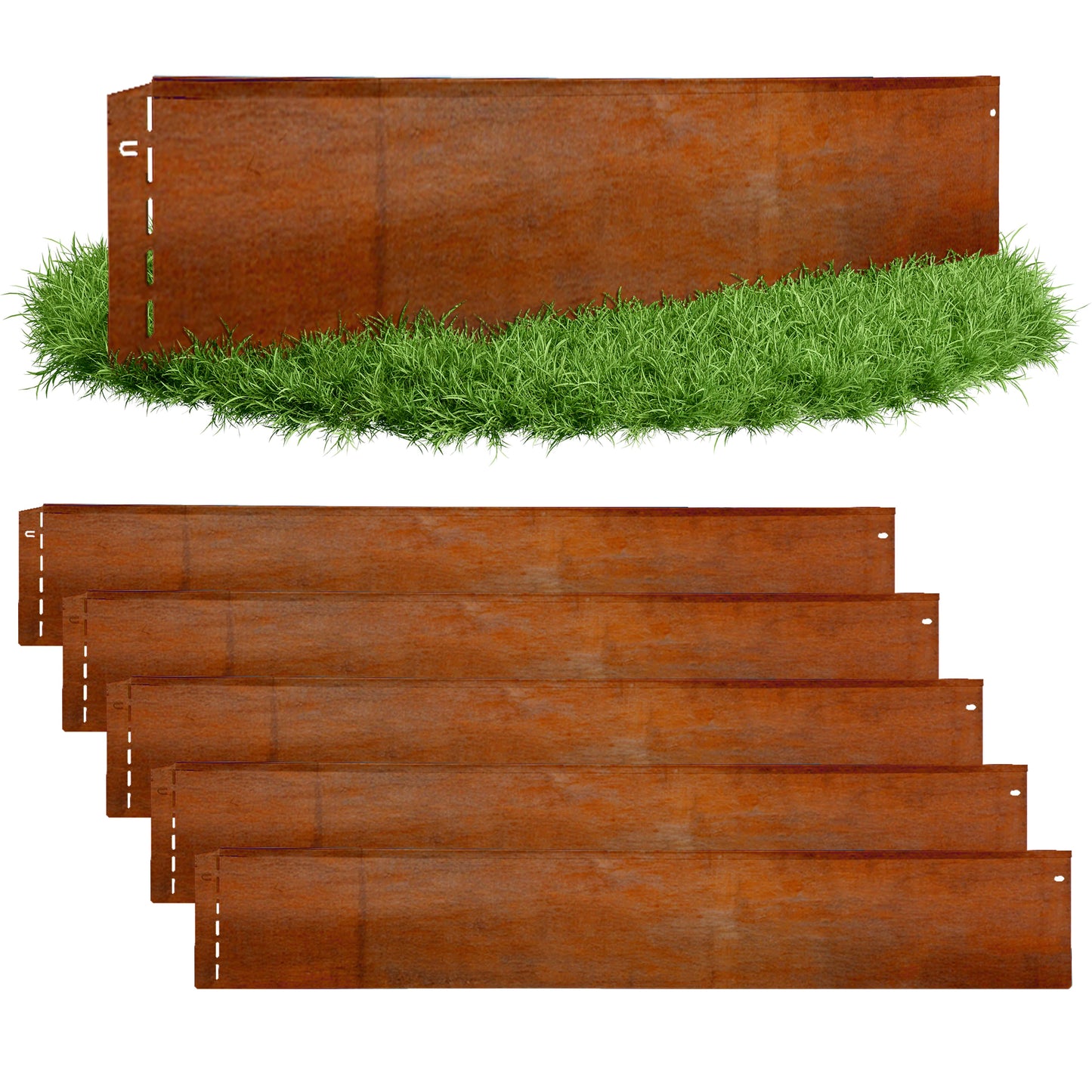 GartenAZ Metall Rasenkante corten 103x13 cm, Nutzlänge 100 cm