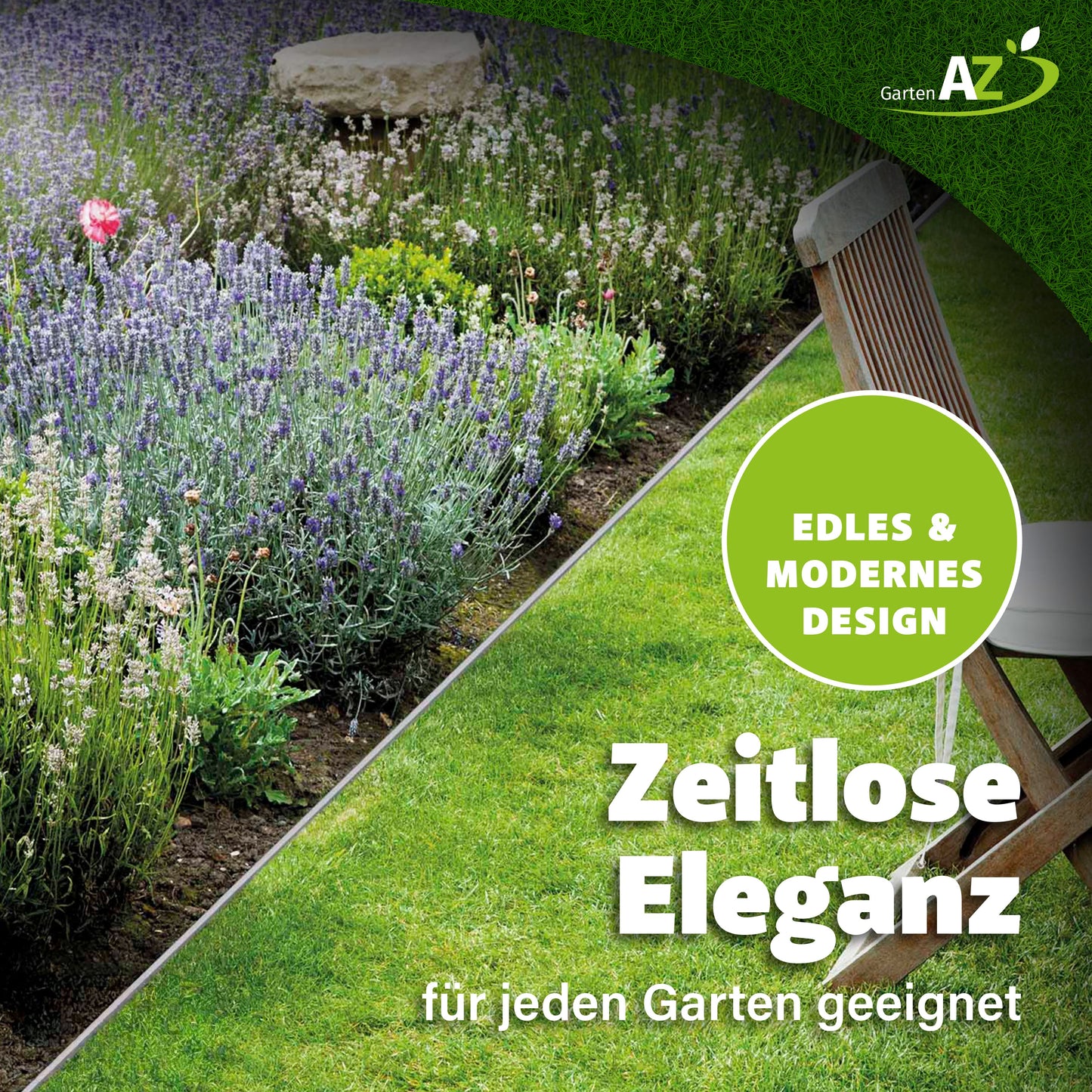 GartenAZ Metall Rasenkante verzinkt 103x20 cm, Nutzlänge 100 cm