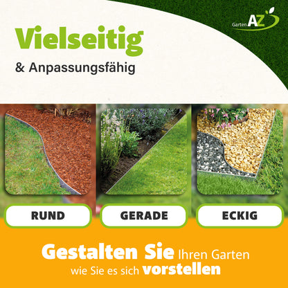 GartenAZ Metall Rasenkante verzinkt 103x13 cm, Nutzlänge 100 cm