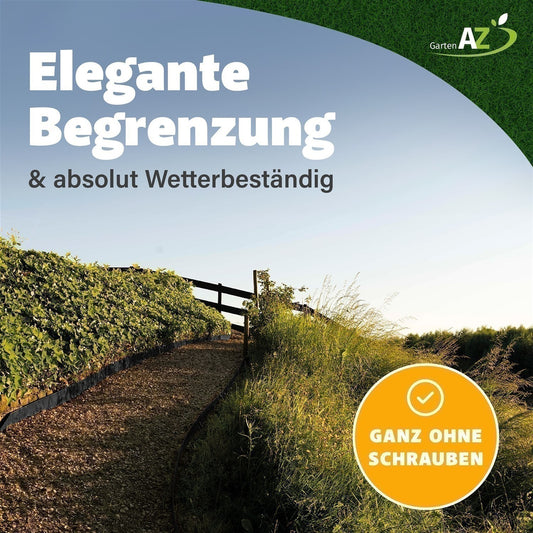 GartenAZ Metall Rasenkante, anthrazit 103x20 cm, Nutzlänge 100 cm
