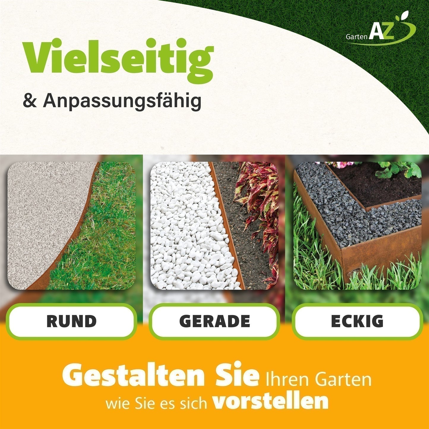 GartenAZ Metall Rasenkante corten 103x20 cm, Nutzlänge 100 cm - ID: 70409256501622