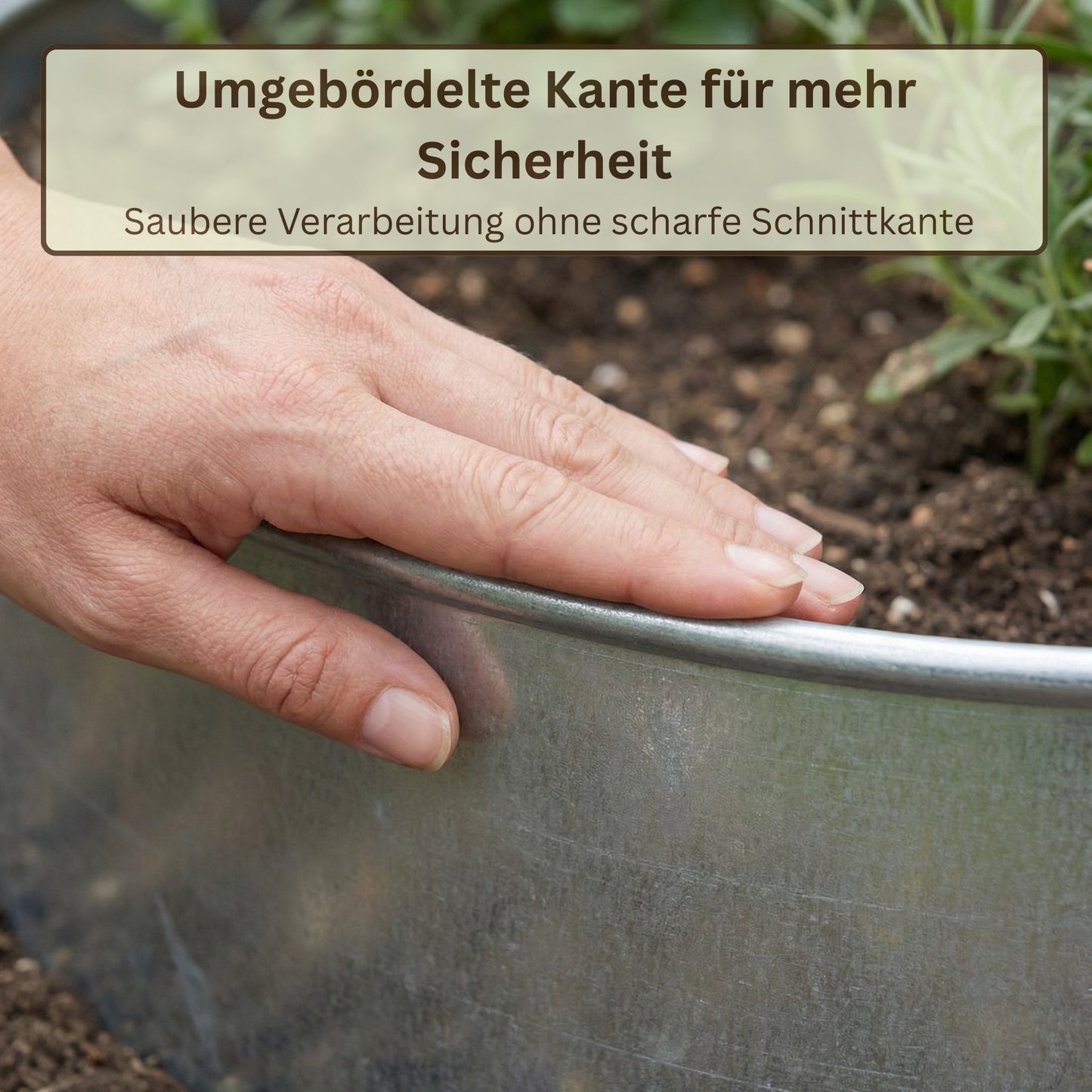 Rasenkantenband aus verzinktem Stahl – 15 cm hoch, Länge 10 m, 0,5 mm stark – GartenAZ Beetumrandung mit Umbördelung - ID: 69641982607734