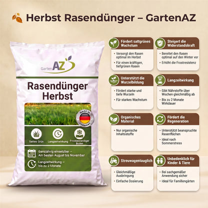 20 kg GartenAZ Organischer Herbstrasendünger mit Langzeitwirkung - ID: 71064639799670