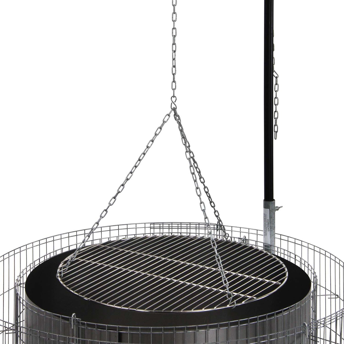 bellissa Feuer und Grillstelle inkl. Grillrost Galgen + Ketten Ø 92/72 cm H 40 cm