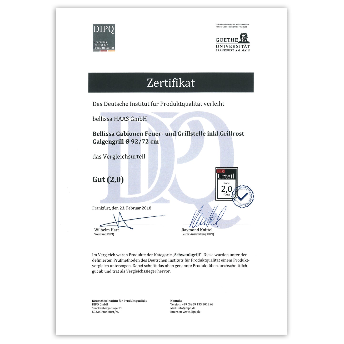 bellissa Feuer und Grillstelle inkl. Grillrost Galgen + Ketten Ø 92/72 cm H 40 cm