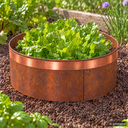 bellissa Schneckenkragen Ø40 cm mit Kupferband verzinkt/Corten: Corten – 3 Stück - ID: 71520658588022