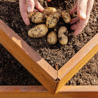 bellissa Turmbeet; L 100 x B 100 x H 70 cm, 1.5 mm Corten, 3 Rahmen