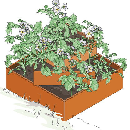 bellissa Turmbeet; L 100 x B 100 x H 70 cm, 1.5 mm Corten, 3 Rahmen