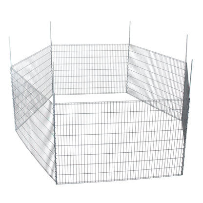 bellissa Teichschutzzaun-Set verzinkt / Kleintiergehege 710x80 cm inkl. 6 Gitter, 7 Pfosten, Spirale