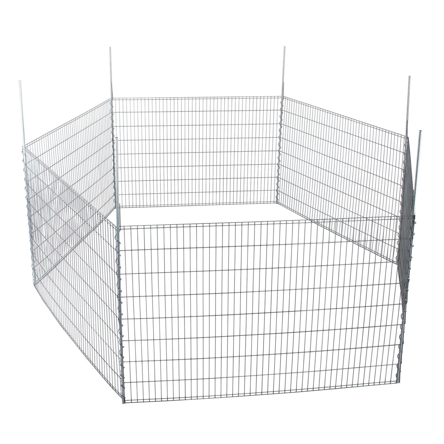 bellissa Teichschutzzaun-Set verzinkt / Kleintiergehege 710x80 cm inkl. 6 Gitter, 7 Pfosten, Spirale - ID: 70409251553654
