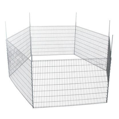 bellissa Teichschutzzaun-Set verzinkt / Kleintiergehege 710x80 cm inkl. 6 Gitter, 7 Pfosten, Spirale - ID: 70409251553654