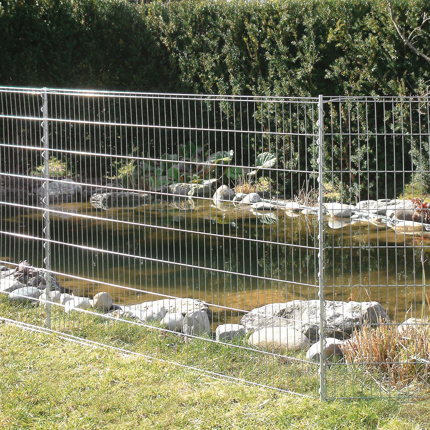 bellissa Teichschutzzaun-Set verzinkt / Kleintiergehege 710x80 cm inkl. 6 Gitter, 7 Pfosten, Spirale - ID: 67832460247414