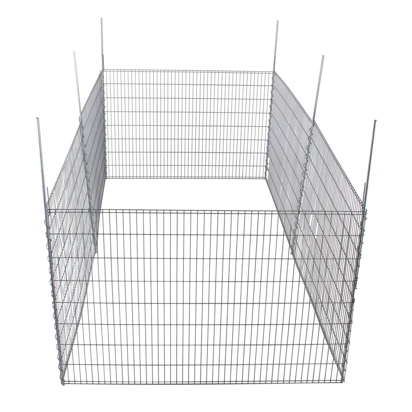 bellissa Teichschutzzaun-Set verzinkt / Kleintiergehege 710x80 cm inkl. 6 Gitter, 7 Pfosten, Spirale - ID: 70409253192054