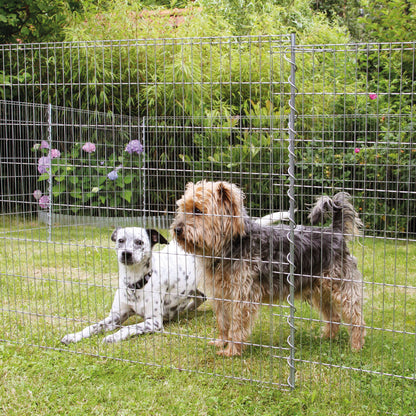 bellissa Teichschutzzaun-Set verzinkt / Kleintiergehege 710x80 cm inkl. 6 Gitter, 7 Pfosten, Spirale