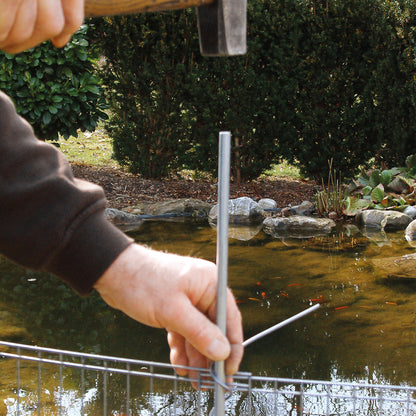 bellissa Teichschutzzaun-Set verzinkt / Kleintiergehege 710x80 cm inkl. 6 Gitter, 7 Pfosten, Spirale