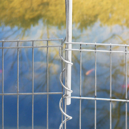 bellissa Teichschutzzaun-Set verzinkt / Kleintiergehege 710x80 cm inkl. 6 Gitter, 7 Pfosten, Spirale