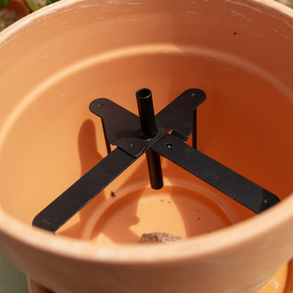 bellissa Pflanzstabhalter Schmetterling; L 23 x B 23 x H 13 cm, Topf Ø25 cm, 1,4 mm verz.