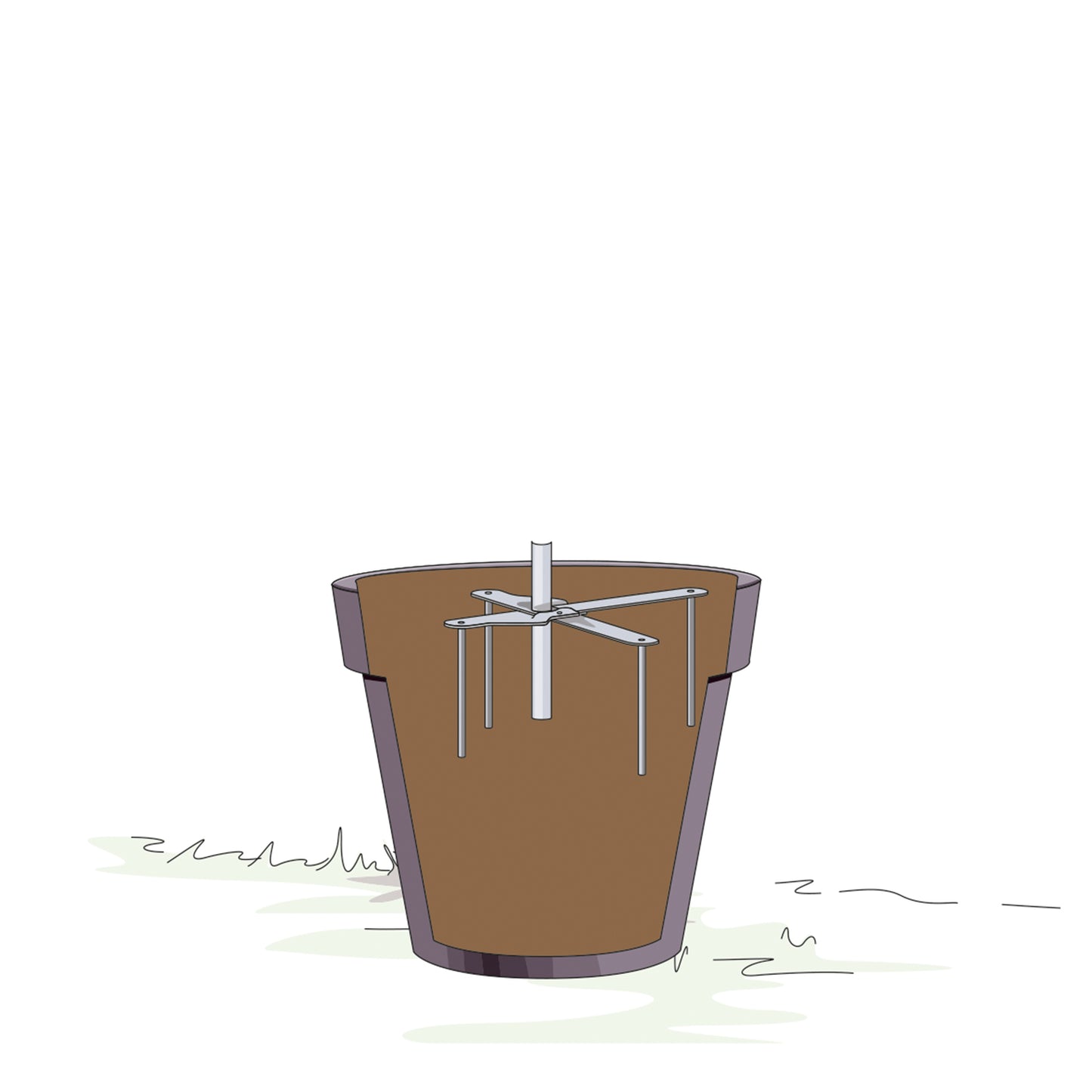 bellissa Pflanzstabhalter Schmetterling; L 23 x B 23 x H 13 cm, Topf Ø25 cm, 1,4 mm verz.