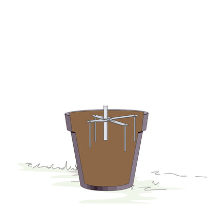 bellissa Pflanzstabhalter Schmetterling; L 23 x B 23 x H 13 cm, Topf Ø25 cm, 1,4 mm verz.