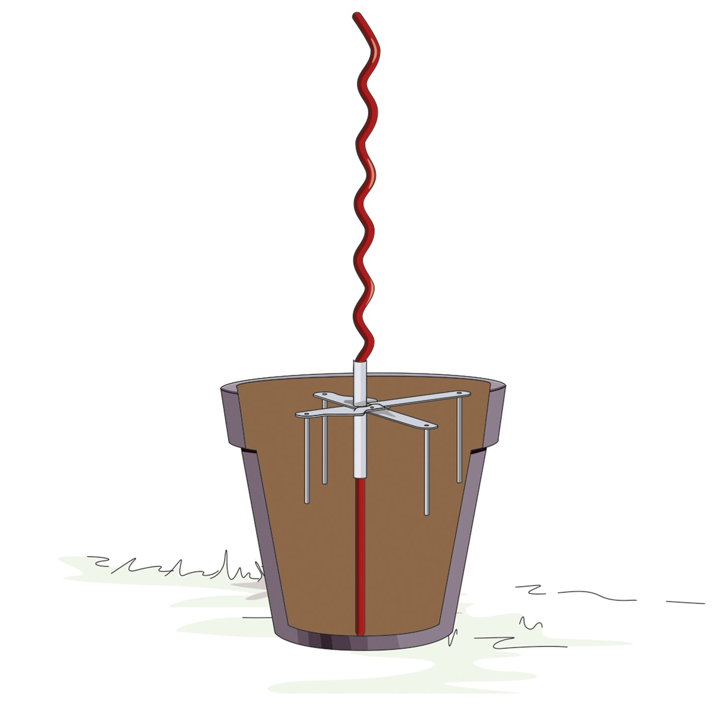 bellissa Pflanzstabhalter Schmetterling; L 23 x B 23 x H 13 cm, Topf Ø25 cm, 1,4 mm verz.