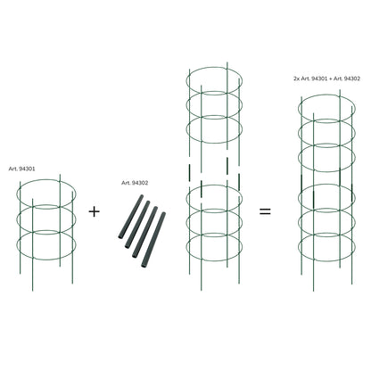 bellissa Rankgitter Verbinder für Staudenstütze FALTER (4er Set); L 13x B 1 x H 15 cm, Pulver besch., 1.5 mm verz.