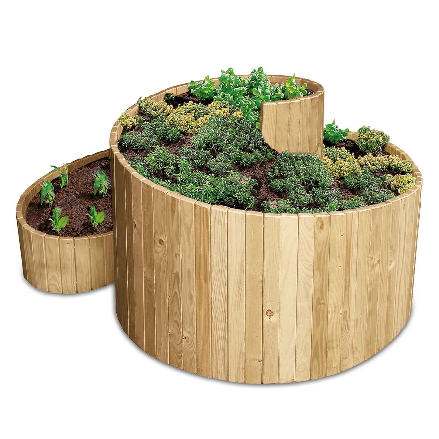 bellissa Kräuterspirale Holz 120x120 cm Nadelholz inkl.Trennfolie, naturbelassen - ID: 67832094392694