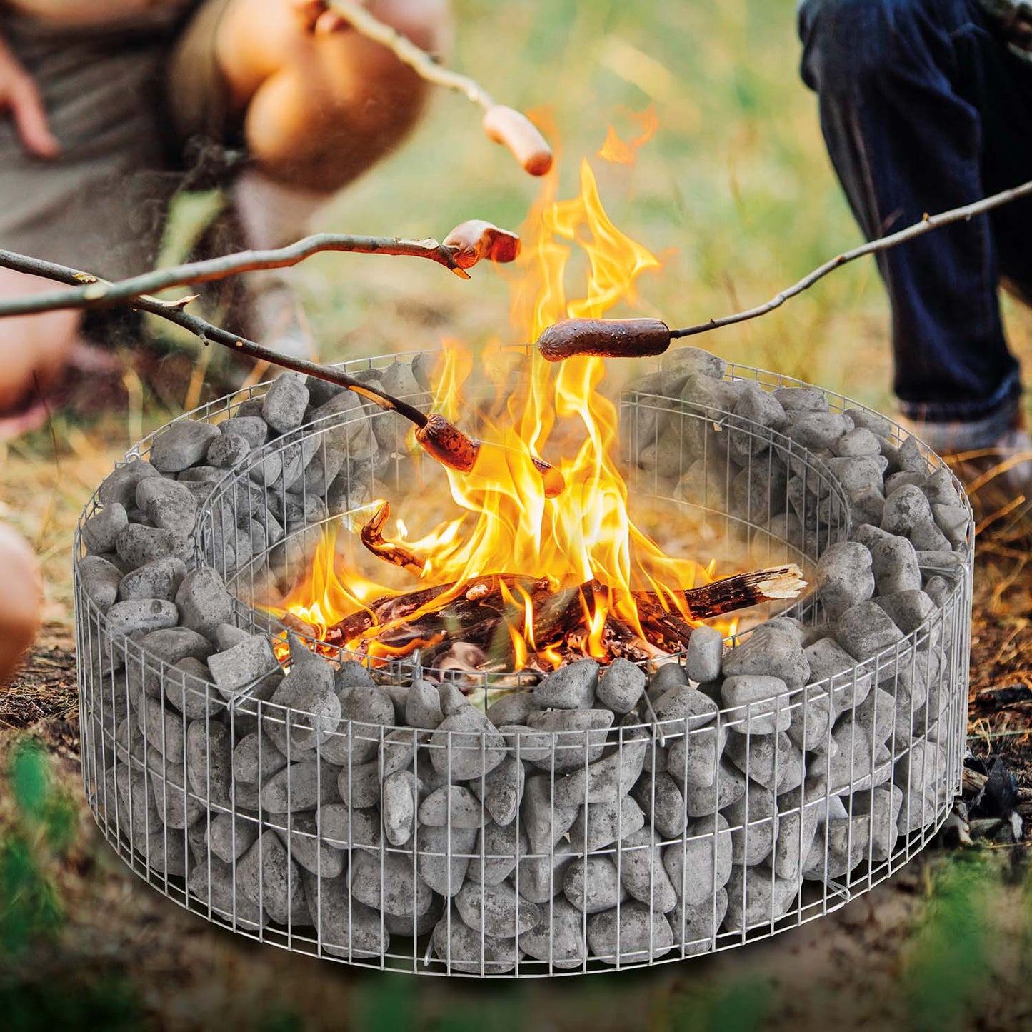 bellissa Feuerstelle Gabione Ø 73 Höhe 21 cm