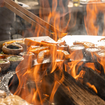 bellissa Sole Grillring Grillplatte Feuerplatte für Grillrost & Feuerschale rund Antihaft Funktion