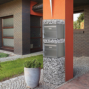 bellissa Briefkasten Gabione Splügen 2 44x31x145 cm verzinkt - ID: 67832026333558