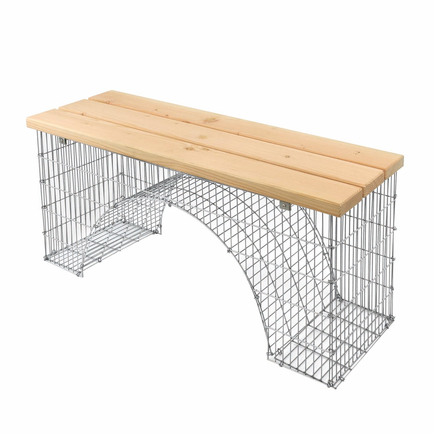 bellissa Sitzbank Bogengabione arco mit Sitzfläche Douglasie B125xT45xH54 cm - ID: 67832182014326