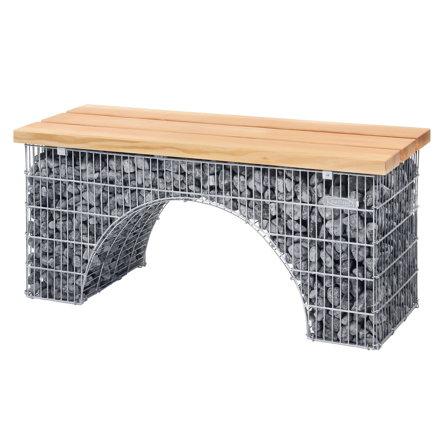 bellissa Sitzbank Bogengabione arco mit Sitzfläche Douglasie B125xT45xH54 cm - ID: 67832182505846