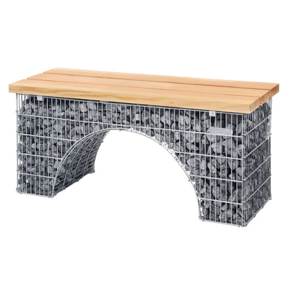 bellissa Sitzbank Bogengabione arco mit Sitzfläche Douglasie B125xT45xH54 cm - ID: 67832182505846