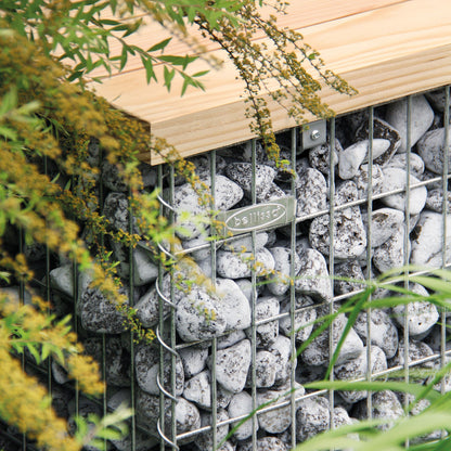 bellissa Gabionen Bank mit Sitzfläche Douglasie B55xT56xH54 cm