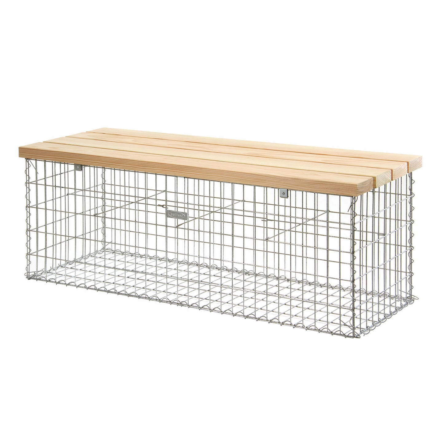 bellissa Gabionen Bank mit Sitzfläche Douglasie B155xT56xH54 cm - ID: 67832231559542
