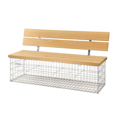 bellissa Gabionenbank calma mit Lehne B155xT40xH44/83 cm - ID: 67832475353462