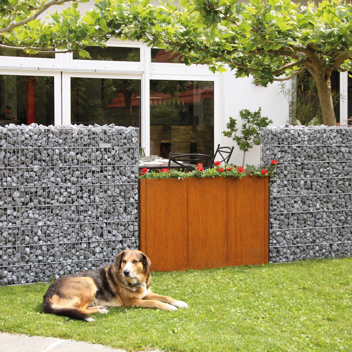 bellissa Fertiggabione PRONTO 90; L 102,5 x B 23,5 x H 90 cm mit Pfosten - ID: 67862971810166