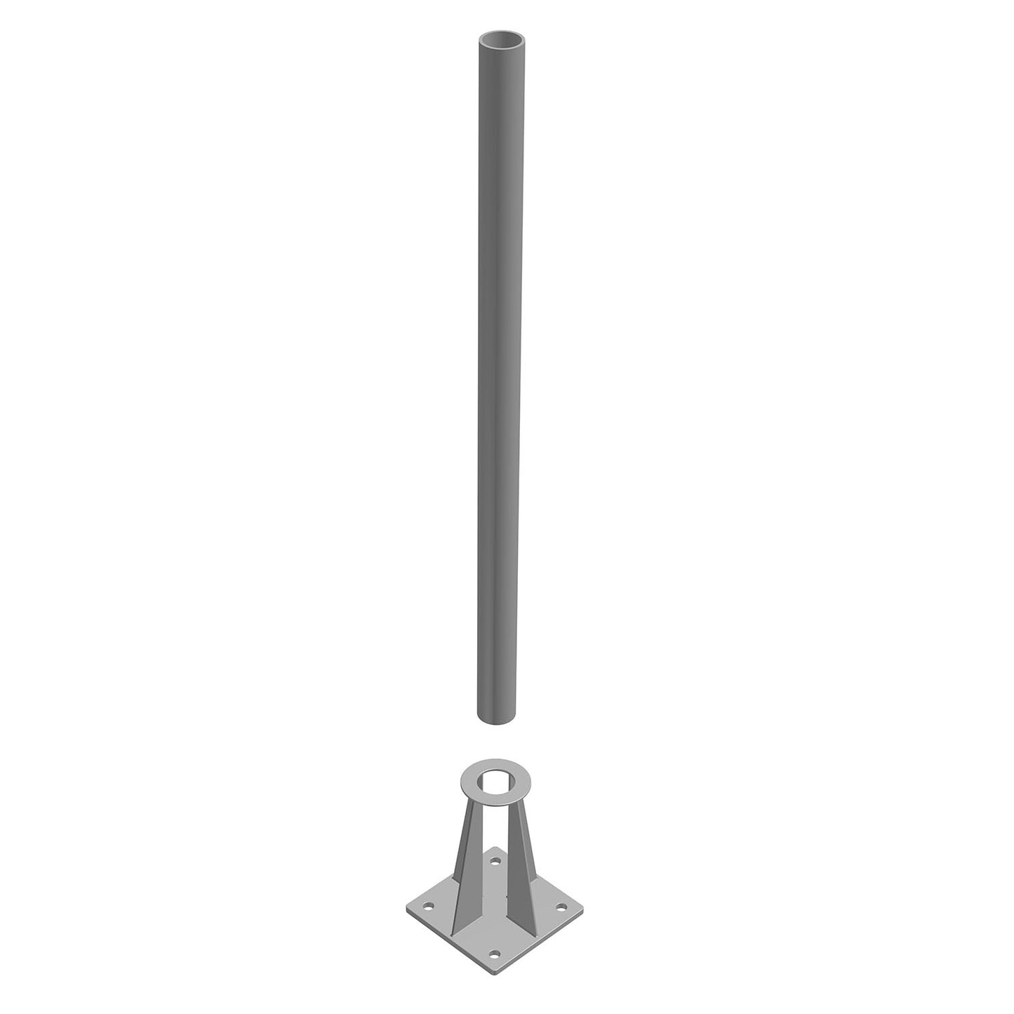 bellissa Schraubflansch für Ø 42,4 mm verzinktes Rohr LxBxH 150x100x201 mm - ID: 67831622828406