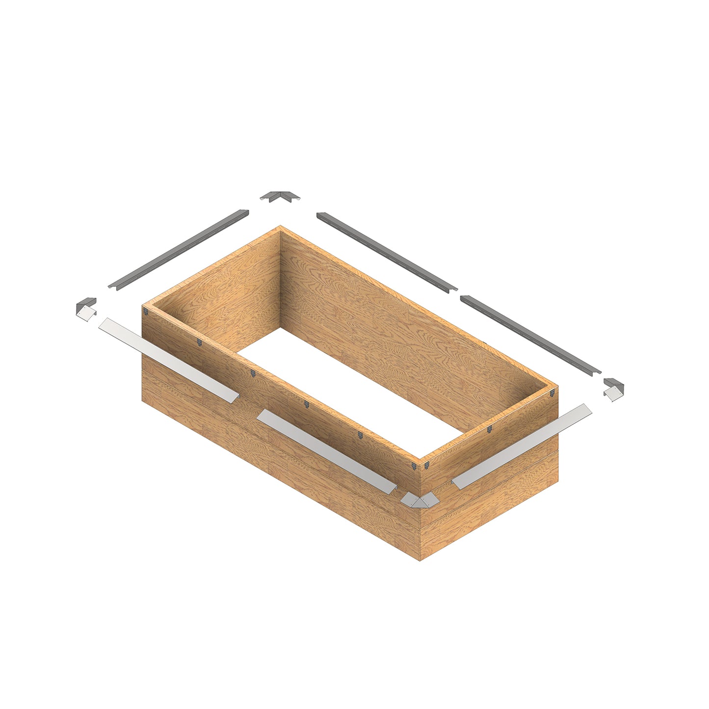 bellissa Schneckenblech für Hochbeete S verzinkt, Länge 50 cm