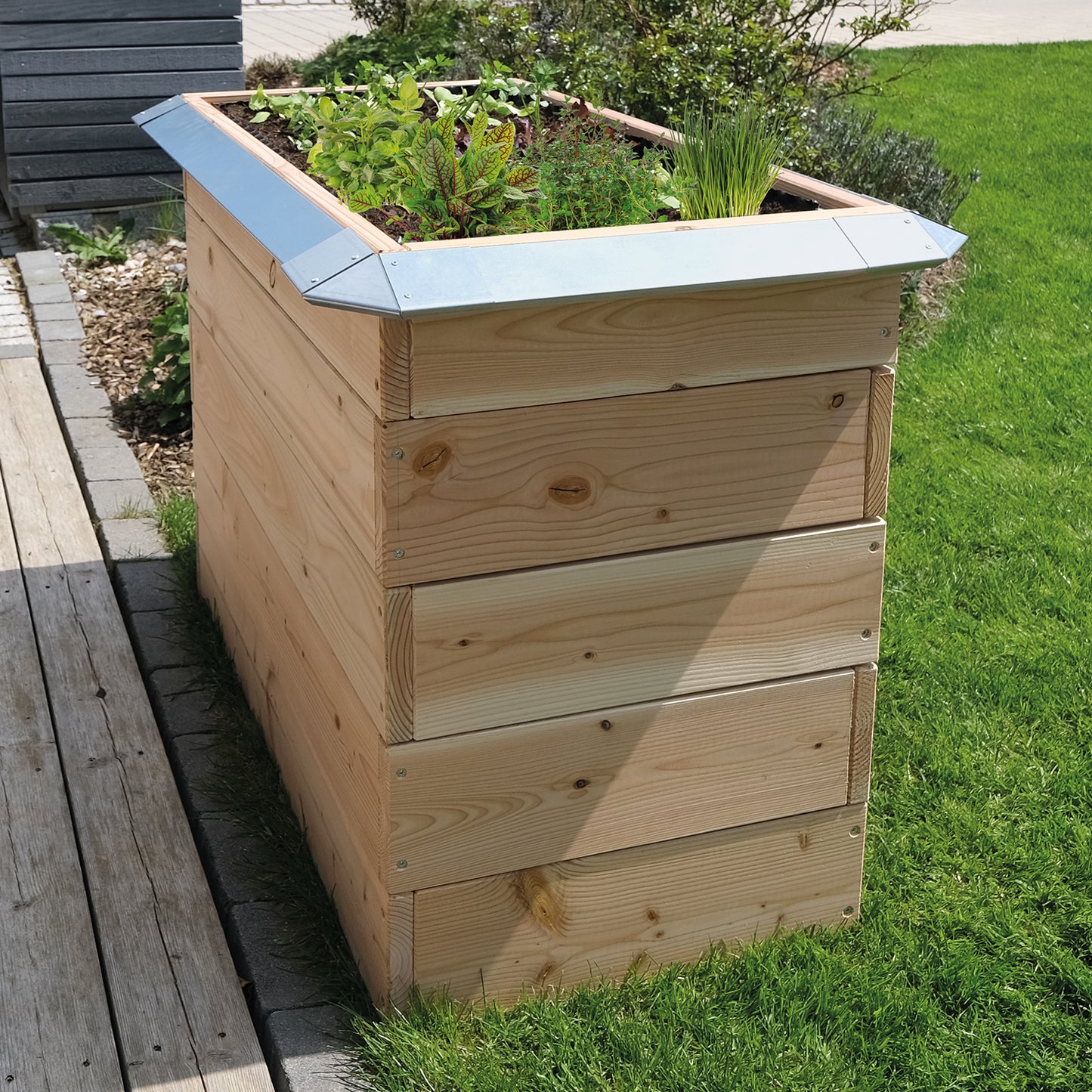 bellissa Eckteil zu Schneckenblech für Hochbeete (4er Set)