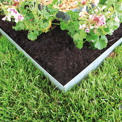 bellissa Rasenkante Basic 2er Set Metall verzinkt 100x10 cm, Nutzlänge 2x 0,97 m