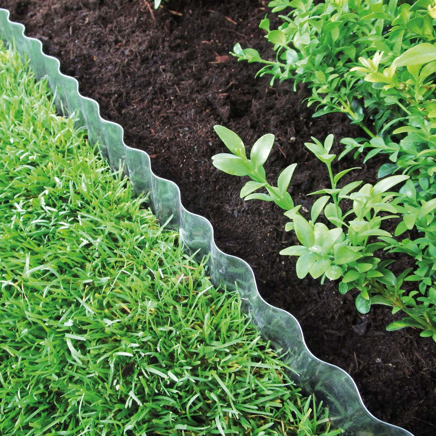 bellissa Rasenkantenband Welle verzinkt 500x14 cm