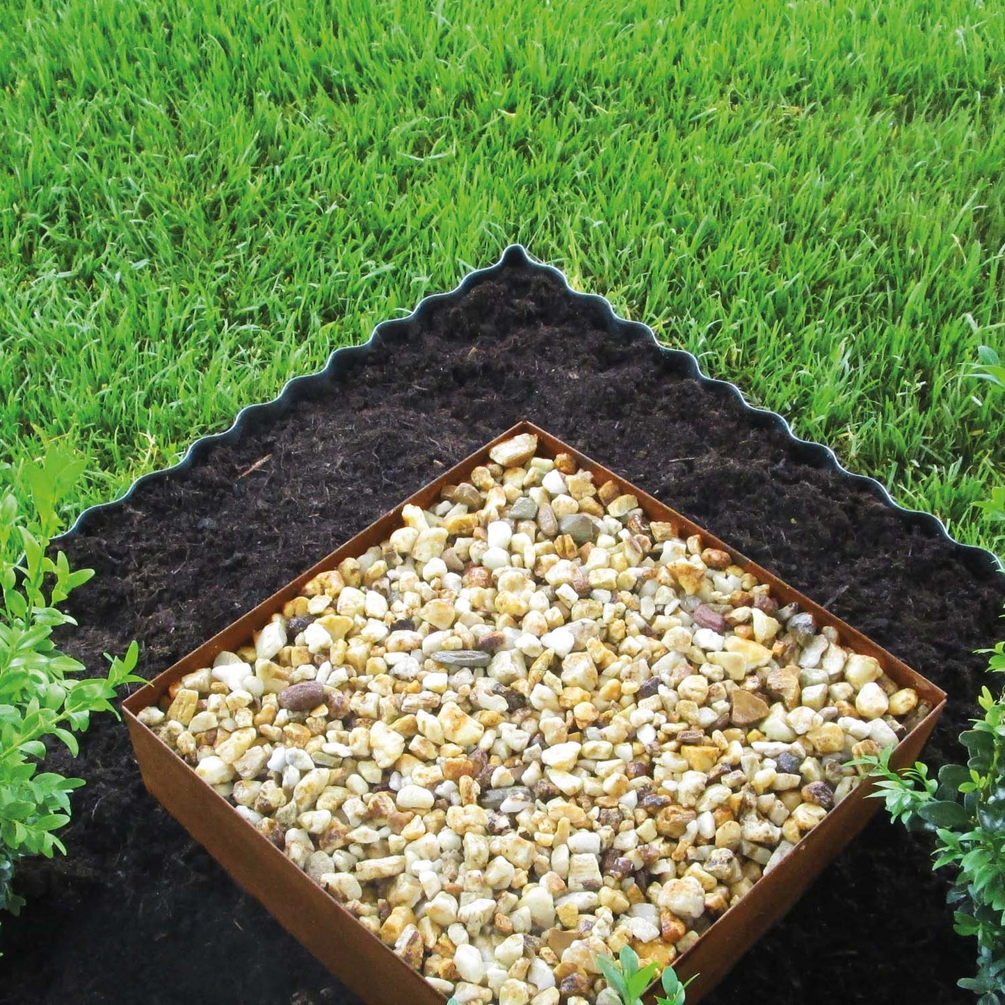 bellissa Rasenkantenband Welle verzinkt 500x20 cm