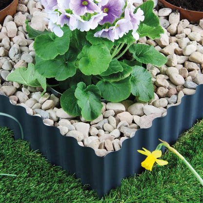 bellissa Metall Rasenkantenband Welle schwarz 500x14 cm (Sonderedition)