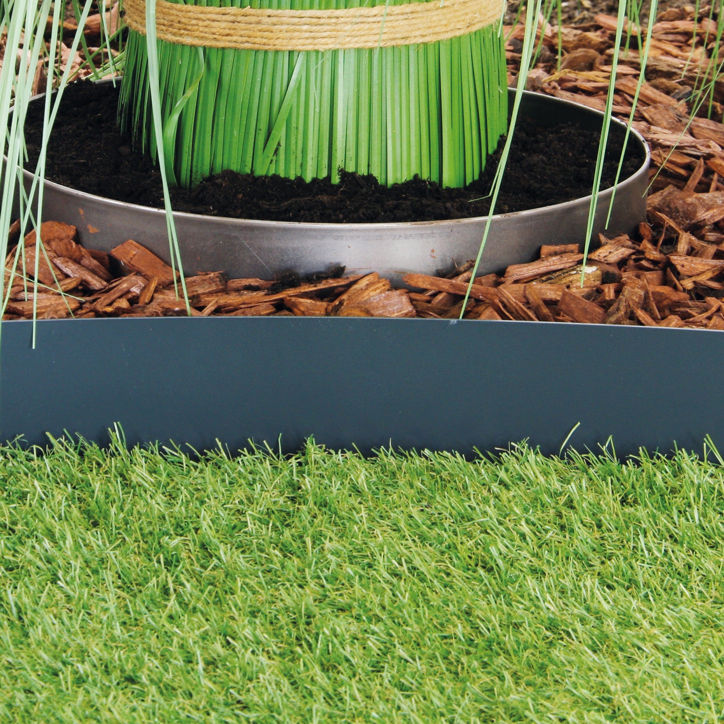 bellissa Rasenkante spina 2er Set Metall anthrazit 103x16 cm, Nutzlänge 2x 100cm