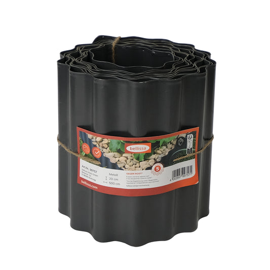 bellissa Metall Rasenkantenband Welle anthrazit 500x20 cm