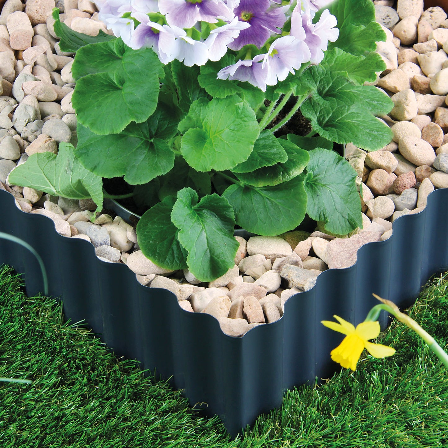 bellissa Metall Rasenkantenband Welle anthrazit 500x20 cm